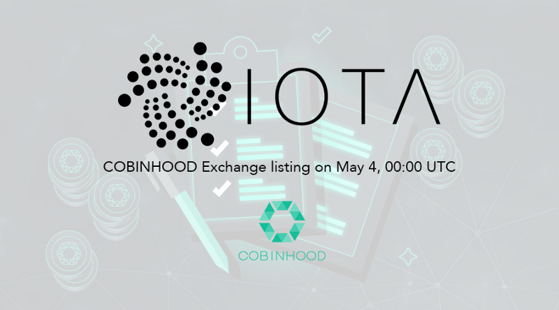 Cobinhood To List IOTA (MIOTA) On May 4 10