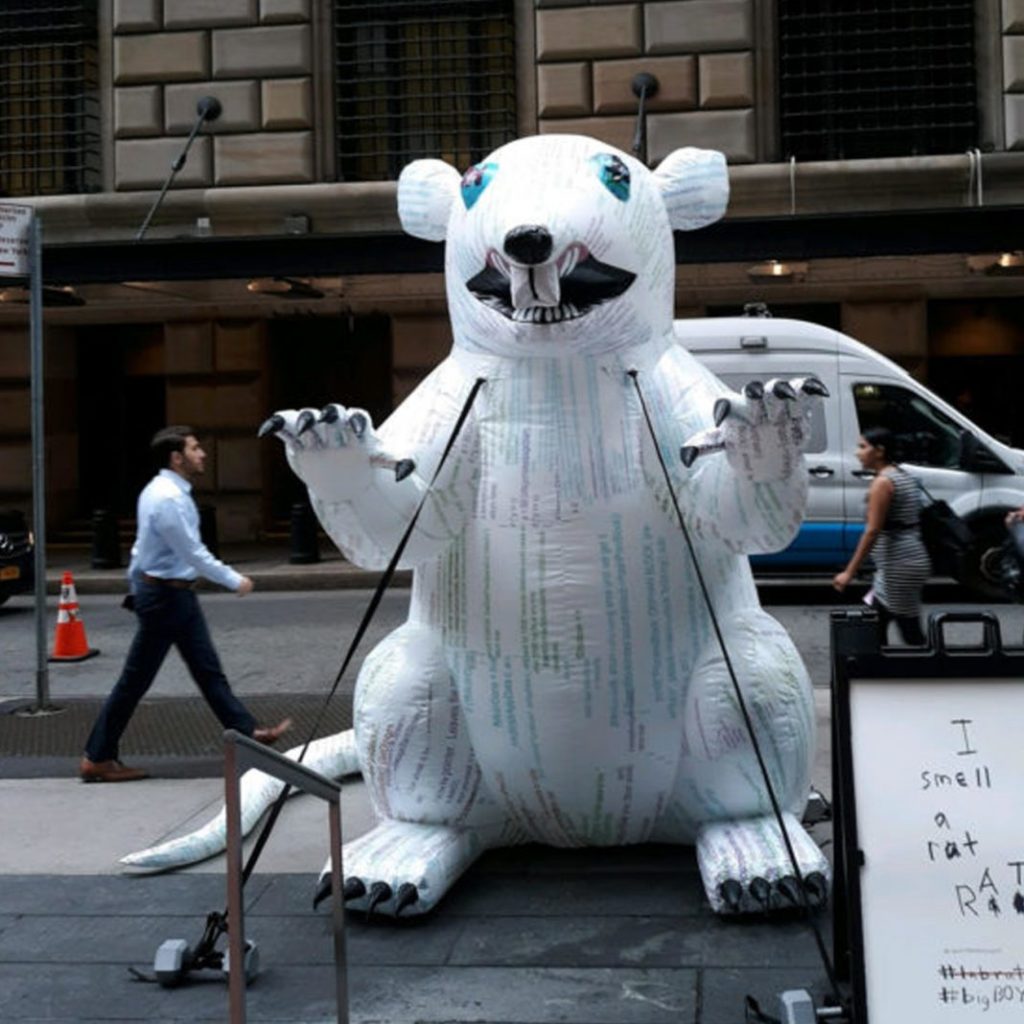 There’s A Giant White Sewer Rat In Wall Street And It’s Preaching Bitcoin 1