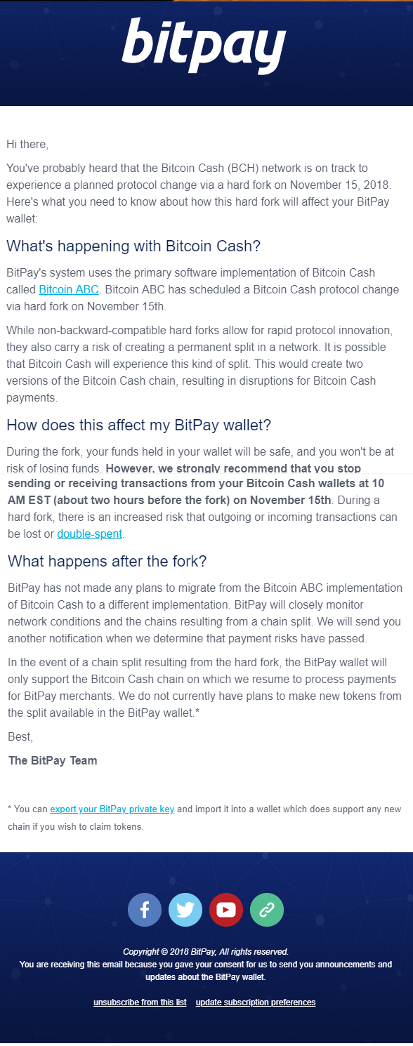 Bitpay Will Not support Bitcoin SV After The BCH fork 13