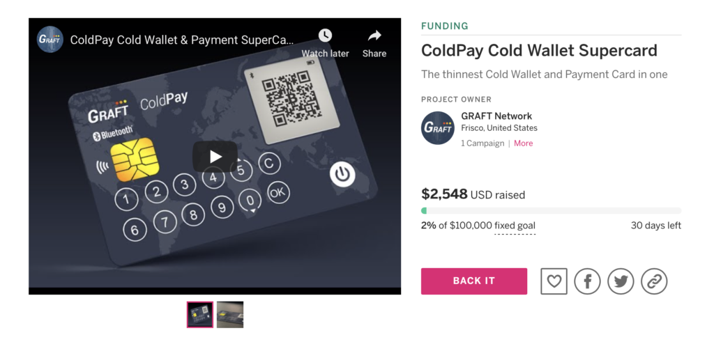 GRAFT Launches a ColdPay SuperCard Indiegogo Campaign 1