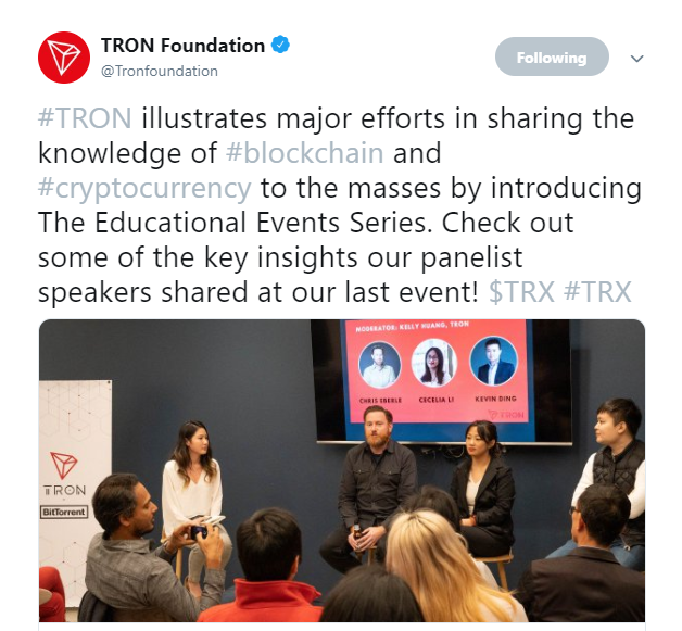 Tron Launches Educational Events Series to Accelerate Blockchain Adoption 11